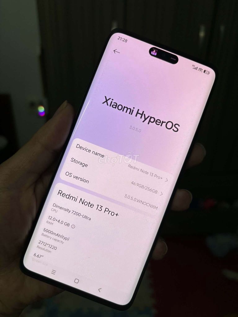 Xiaomi Redmi Note 13 Pro+ 256GB. Mua bán Điện thoại tại Quận Hoàng Mai Hà Nội được đăng bởi Long Nguyễn S2 hình 1