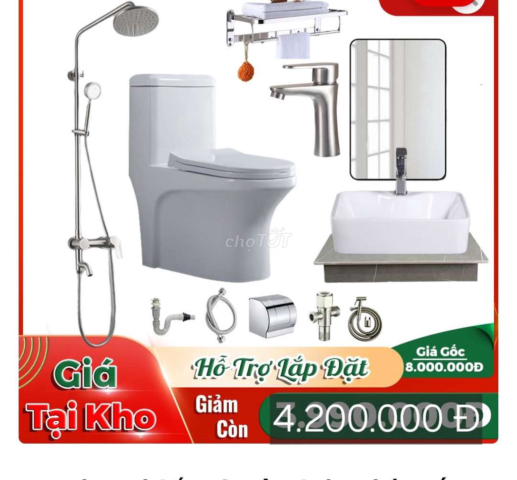 Combo thiết bị vệ sinh. Mua bán Thiết bị vệ sinh, nhà tắm tại Quận Bình Tân Tp Hồ Chí Minh được đăng bởi NiNa SHOP hình 1