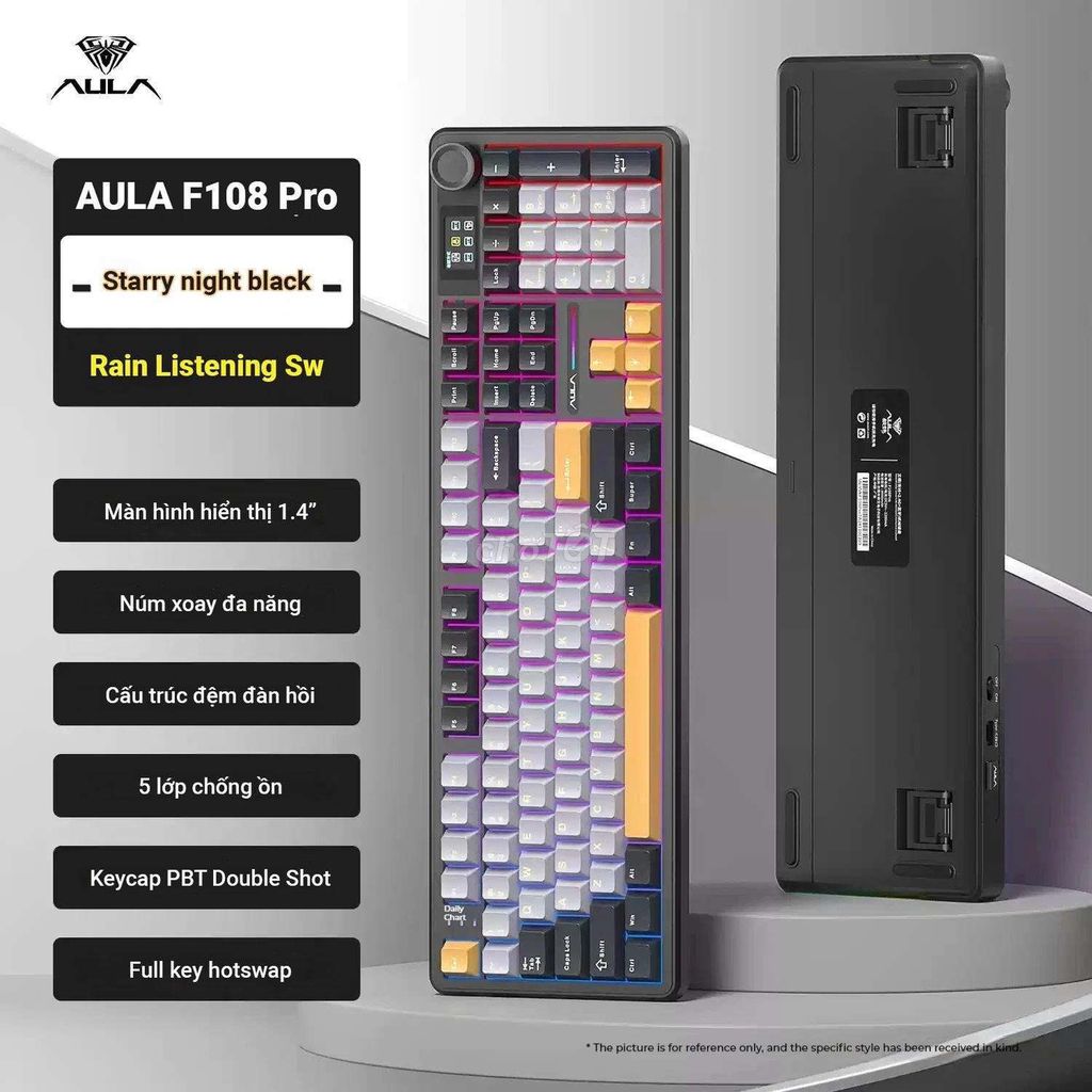 Bàn phím cơ AULA F108 Pro Đen. Mua bán Phụ kiện (Màn hình, Chuột...) tại Thị xã Gò Công Tiền Giang được đăng bởi Thanh Tuyền Nguyễn Thị hình 1