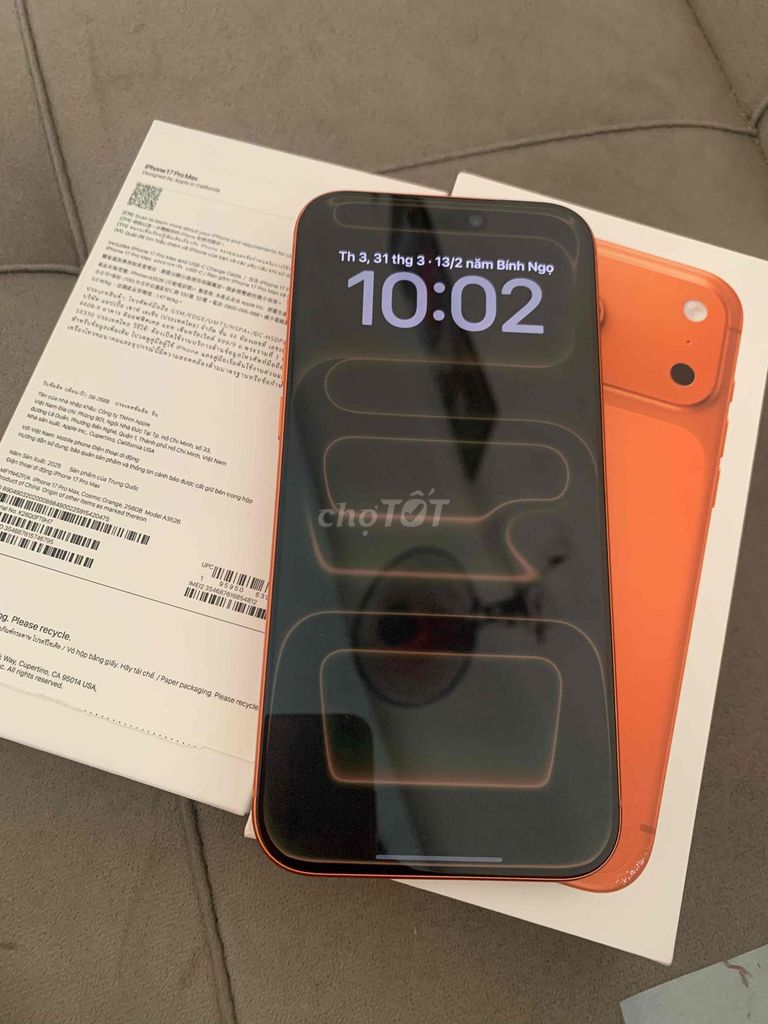 Apple iPhone 17 Pro Max 256GB Cam Việt Nam. Mua bán Điện thoại tại Thành phố Vũng Tàu Bà Rịa - Vũng Tàu được đăng bởi TRÁNG hình 1