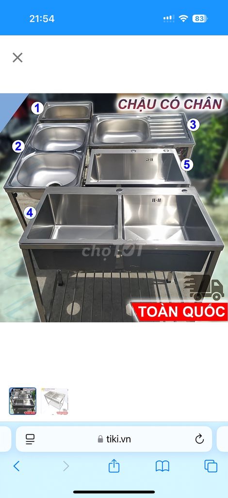 Bồn rữa chén inox 2 ngăn