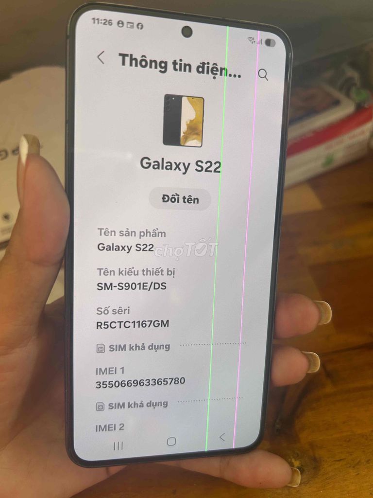 Samsung Galaxy S22 128GB Đen sọc màn hình. Mua bán Điện thoại tại Huyện Nhà Bè Tp Hồ Chí Minh được đăng bởi linh hình 1