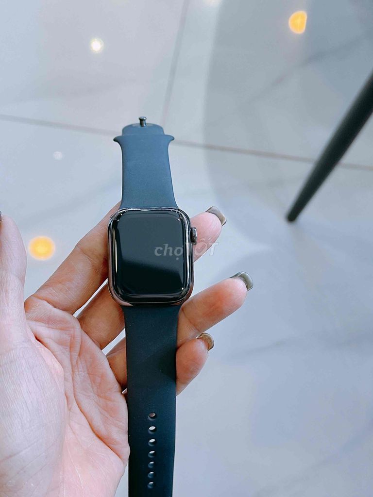 apple watch s7-41mm thép đen ful pk zin máy zin