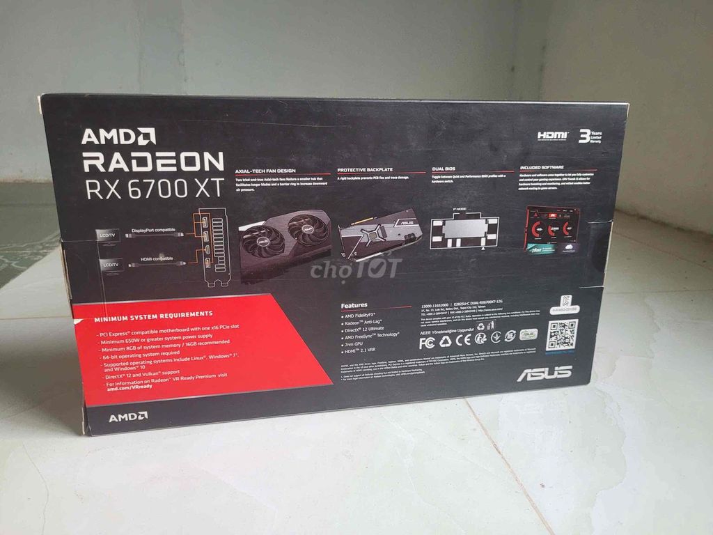Card đồ họa ASUS Radeon RX 6700 XT. Mua bán Linh kiện (RAM, Card...) tại Thành phố Trà Vinh Trà Vinh được đăng bởi Hoàng Long hình 1