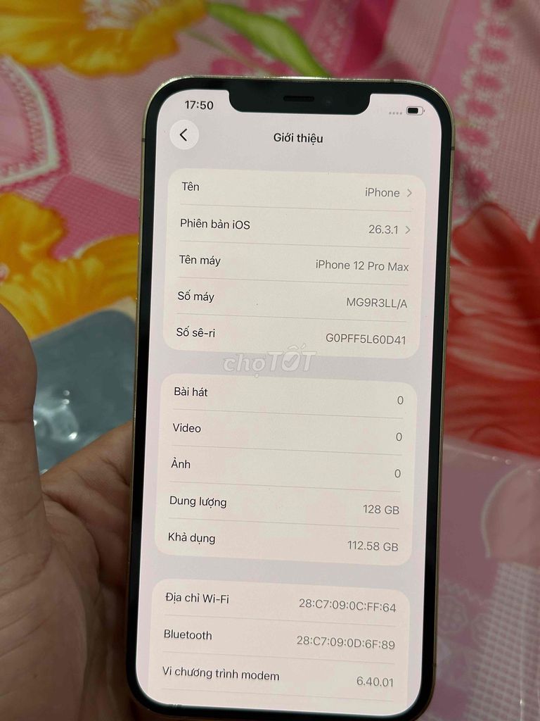 iPhone 12 Pro Max 128GB Trắng. Mua bán Điện thoại tại Thành phố Thuận An Bình Dương được đăng bởi Trung Apple hình 1