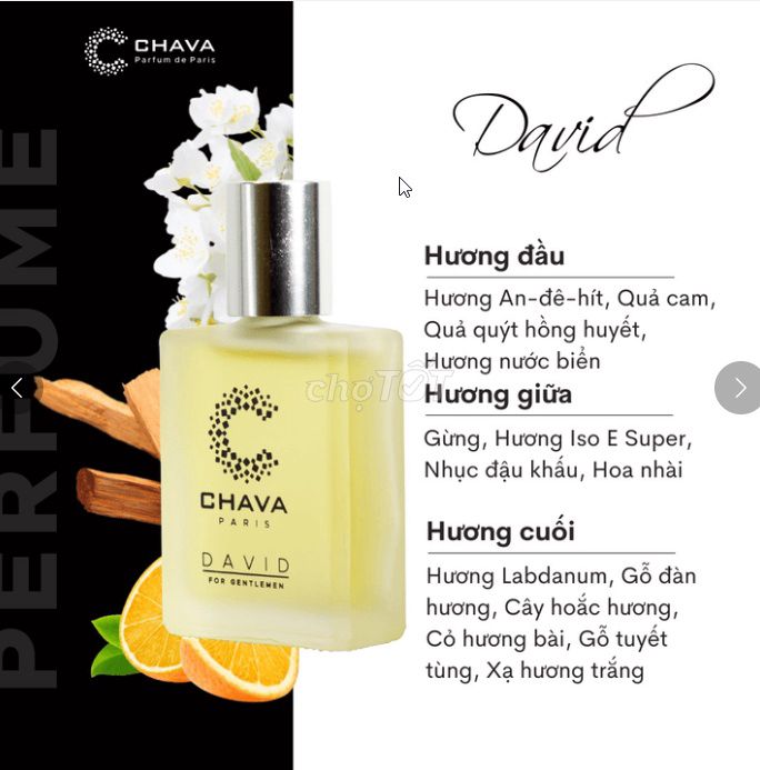 SIMPLE DAVID 15ML - CHAVA. Mua bán Nước hoa tại Quận 1 Tp Hồ Chí Minh được đăng bởi Siêu thị Anh Tú 68   hình 1