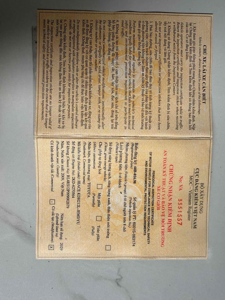 Toyota Hiace 2009 15c máy dầu. Mua bán Ô tô tại Quận 7 Tp Hồ Chí Minh được đăng bởi Chuyên mua bán xe tải VAN chạy  được giờ cấm hình 10