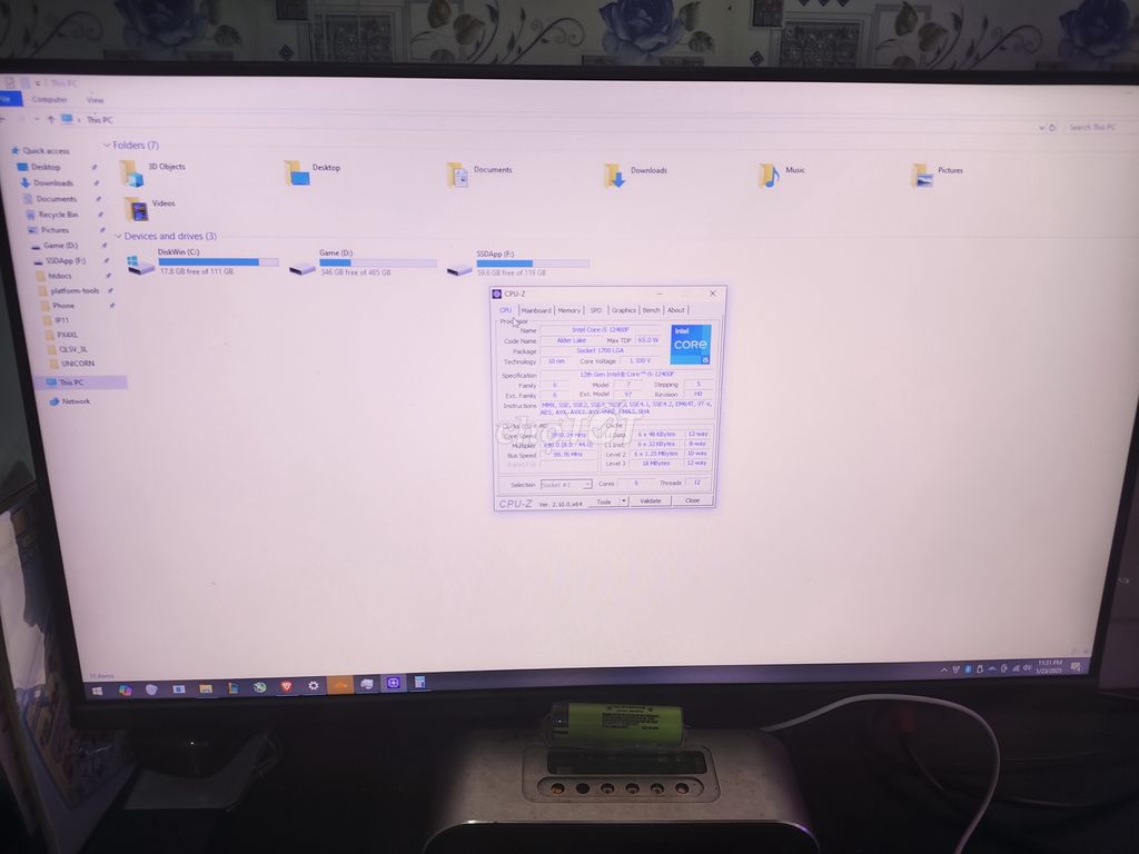 Bộ PC I5 12400F + GTX760 2GB + MÀN 24 Inch 100hz