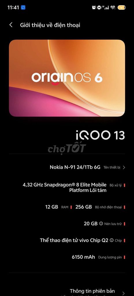 iQOO 13 256GB. Mua bán Điện thoại tại Thành phố Thuận An Bình Dương được đăng bởi Đông Hoa hình 1
