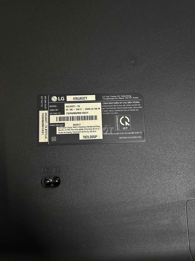 Tivi LG 43UJ632T Hư màn hình nhẹ. Mua bán Tivi, Âm thanh tại Quận Gò Vấp Tp Hồ Chí Minh được đăng bởi Nguyễn Hoàng Mỹ hình 1
