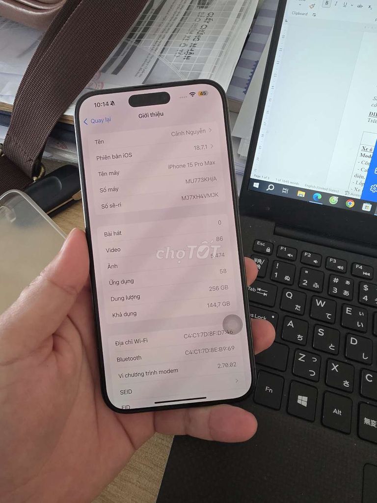 iPhone 15 Pro Max 256GB Màu Đen zin All. Mua bán Điện thoại tại Thành phố Vĩnh Yên Vĩnh Phúc được đăng bởi Xe Tải Chenglong hình 1