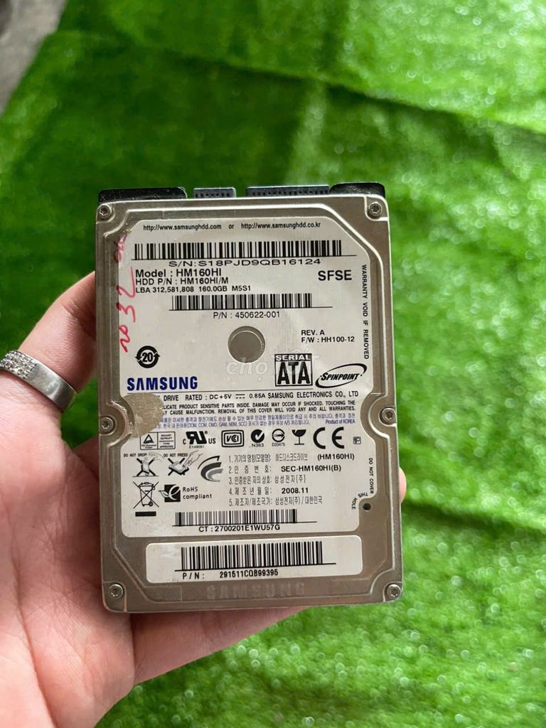 Ổ cứng HDD Samsung HM160HI 160GB SATA. Mua bán Linh kiện (RAM, Card...) tại Thành phố Thủ Đức Tp Hồ Chí Minh được đăng bởi Cũ Giá Rẻ hình 1