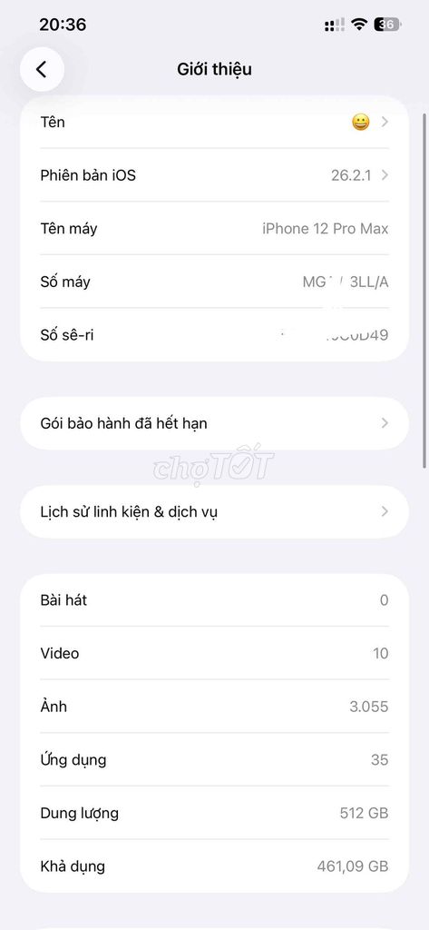 Apple iPhone 12 Pro Max 512GB Đã dùng. Mua bán Điện thoại tại Quận Hà Đông Hà Nội được đăng bởi Tai Bui Van hình 1