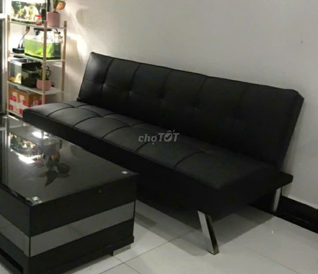 GHẾ SOFA BED DA ĐEN - GIÁ 1100K - GIAO HỎA TỐC