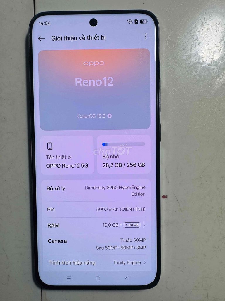 Oppo Reno12 5G 16GB/256GB. Mua bán Điện thoại tại Quận Bình Tân Tp Hồ Chí Minh được đăng bởi vũ phong hình 1