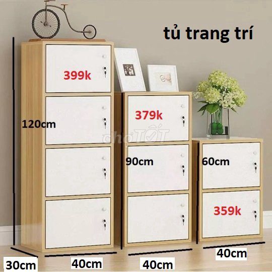 Tủ Gỗ Văn Phòng 2,3,4 Cánh✅120x30x20 🚒Giao Hỏa Tốc