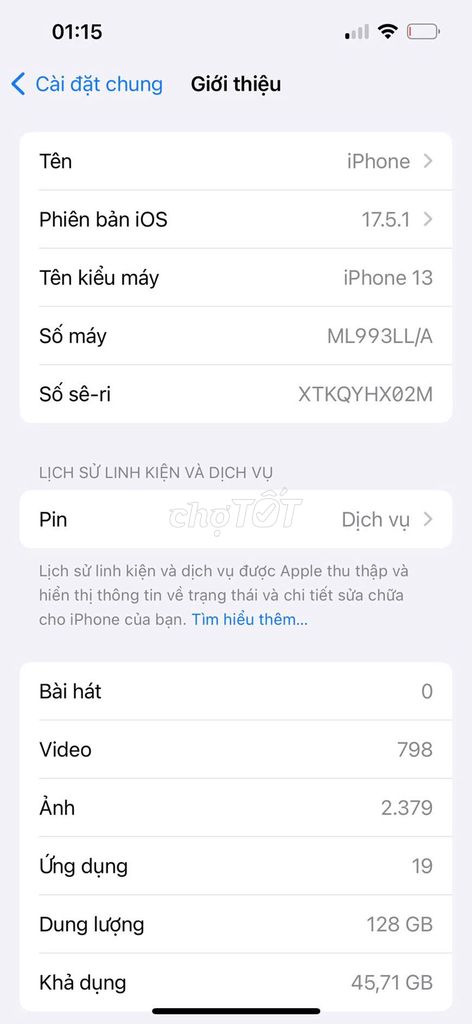 Apple iPhone 13 128GB Đỏ. Mua bán Điện thoại tại Huyện Cần Giuộc Long An được đăng bởi ffttgyffvg Nguyen hình 1
