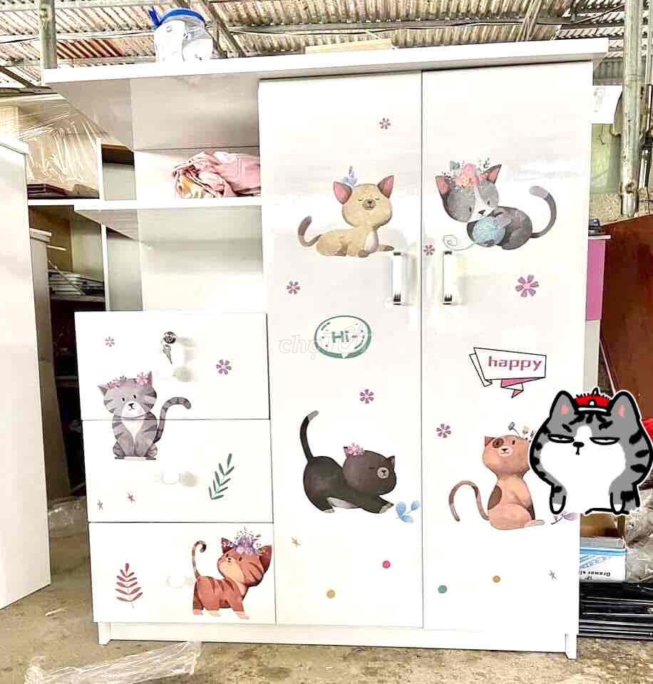 Tủ nhựa mới kt 125*105 sâu 42 tặng kèm sticker