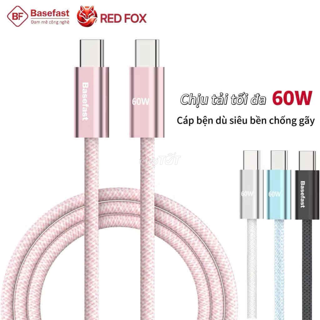Dây sạc nhanh CtoC 60W bọc dù chính hãng Basefast. Mua bán Phụ kiện (Màn hình, Chuột...) tại Quận Hải Châu Đà Nẵng được đăng bởi Phụ Kiện Red Fox hình 1