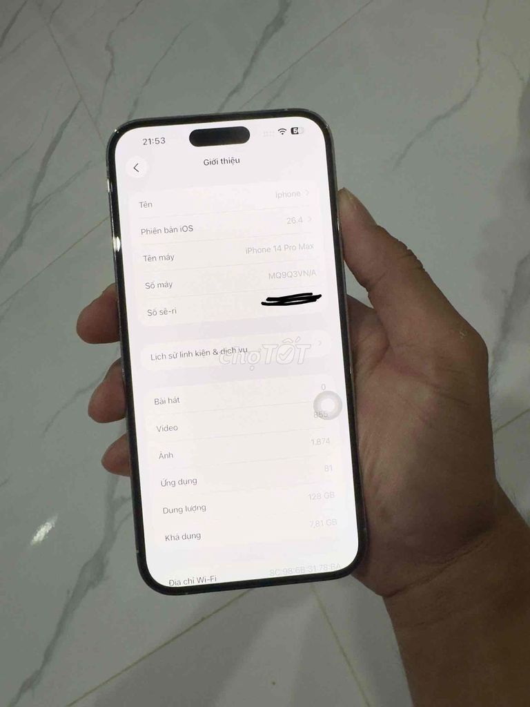 iPhone 14 Pro Max 128GB Trắng VN/A. Mua bán Điện thoại tại Thành phố Bà Rịa Bà Rịa - Vũng Tàu được đăng bởi Van Tran hình 1