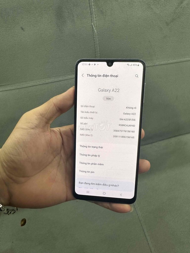 Samsung Galaxy A22 128GB Tím. Mua bán Điện thoại tại Quận Đống Đa Hà Nội được đăng bởi Ng Hoang Anh hình 1