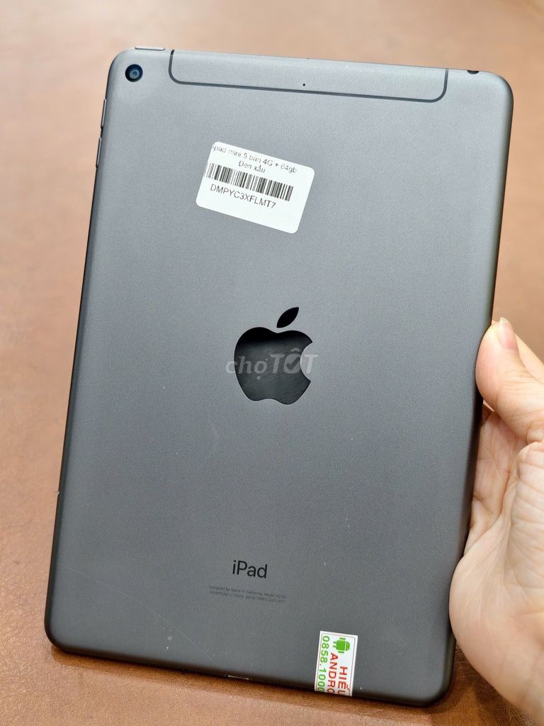 Mini 5, Ipad mini 5 bản 4G + wifi 64gb màu Đen 95%. Mua bán Máy tính bảng tại Quận Đống Đa Hà Nội được đăng bởi Hn Store hình 1