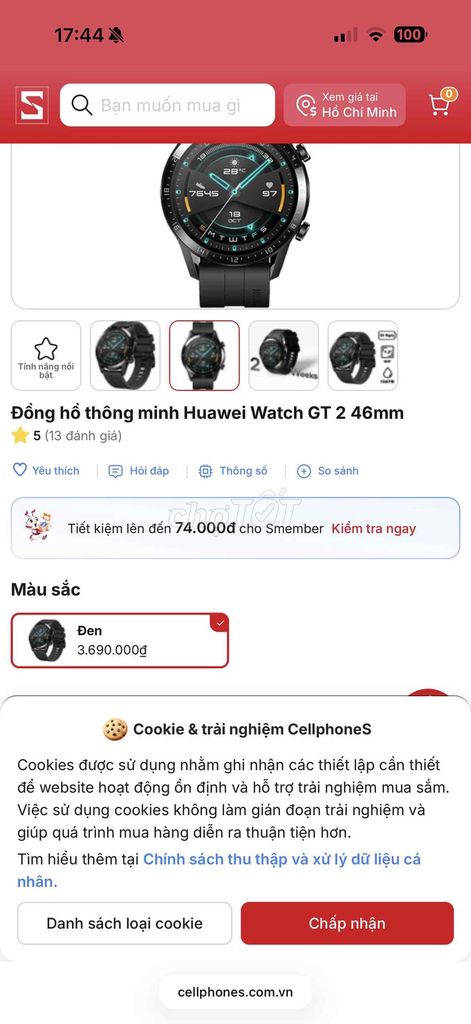 Huawei GT2 Đen Dây da. Mua bán Thiết bị đeo thông minh tại Quận Cẩm Lệ Đà Nẵng được đăng bởi Nhỏ Nhỉ hình 1