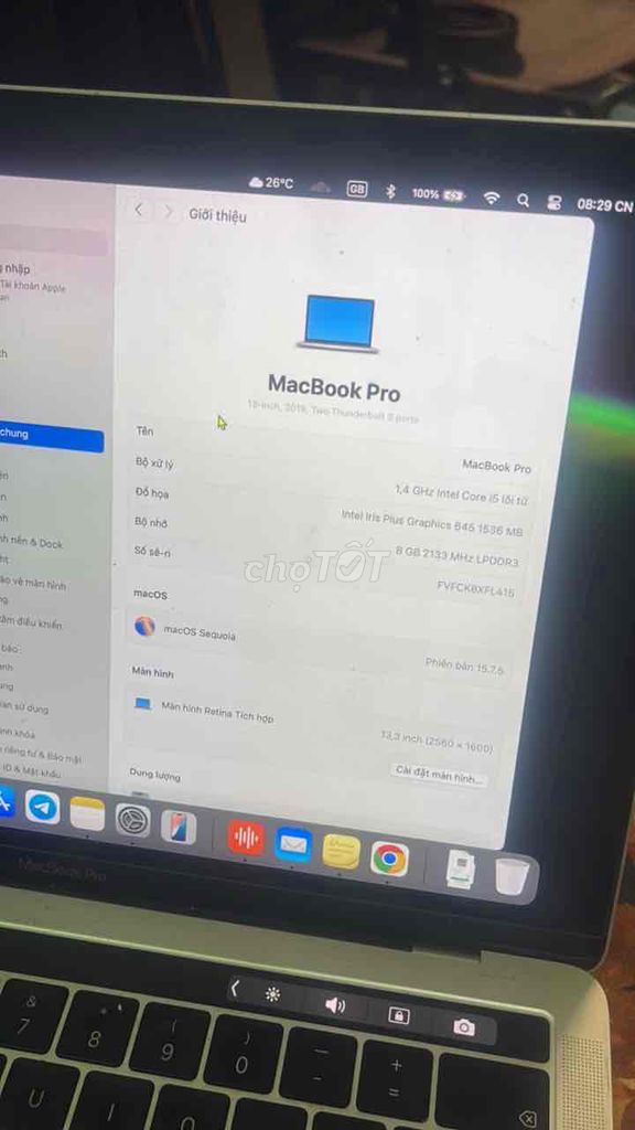 Apple MacBook Pro i5 13.3 inch 8GB/256GB. Mua bán Laptop tại Quận Hoàng Mai Hà Nội được đăng bởi JACK hình 1