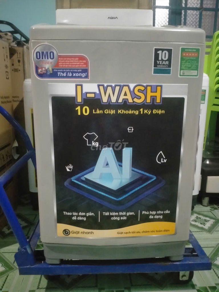 Máy giặt Aqua 8kg cửa trên Xám. Mua bán Máy giặt tại Huyện Hòa Thành Tây Ninh được đăng bởi Trương Tuyền hình 1