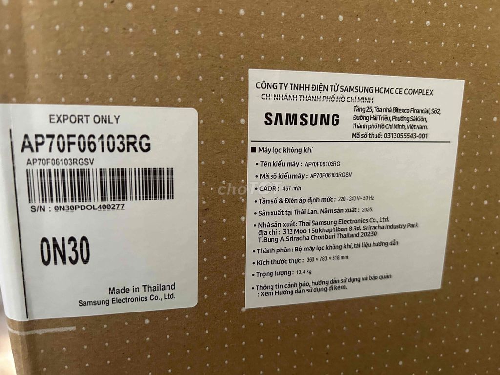 Máy lọc không khí Samsung AP70F06103RG. Mua bán Nội thất, đồ gia dụng khác tại Quận Tây Hồ Hà Nội được đăng bởi phú lộc thọ hình 1
