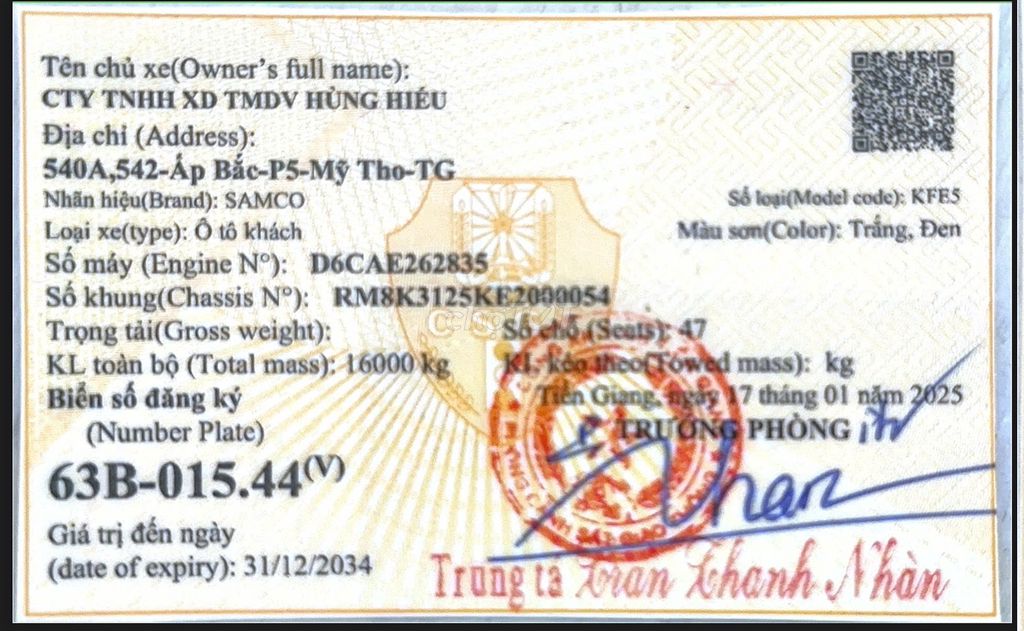 BÁN XE 47 CHỖ. Mua bán Ô tô tại Thành phố Mỹ Tho Tiền Giang được đăng bởi Nguyễn Minh Thanh hình 16