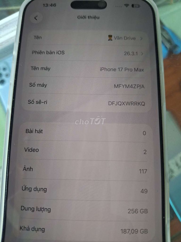 Apple iPhone 17 Pro Max 256GB 99.9% mới. Mua bán Điện thoại tại Quận Sơn Trà Đà Nẵng được đăng bởi Tên chưa cung cấp hình 1