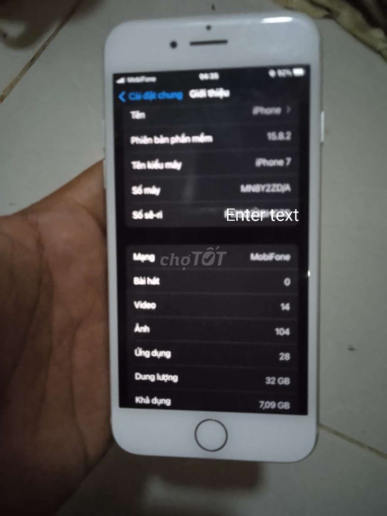 7G 32gb full cn , icloud sạch Q8 Bình Chánh