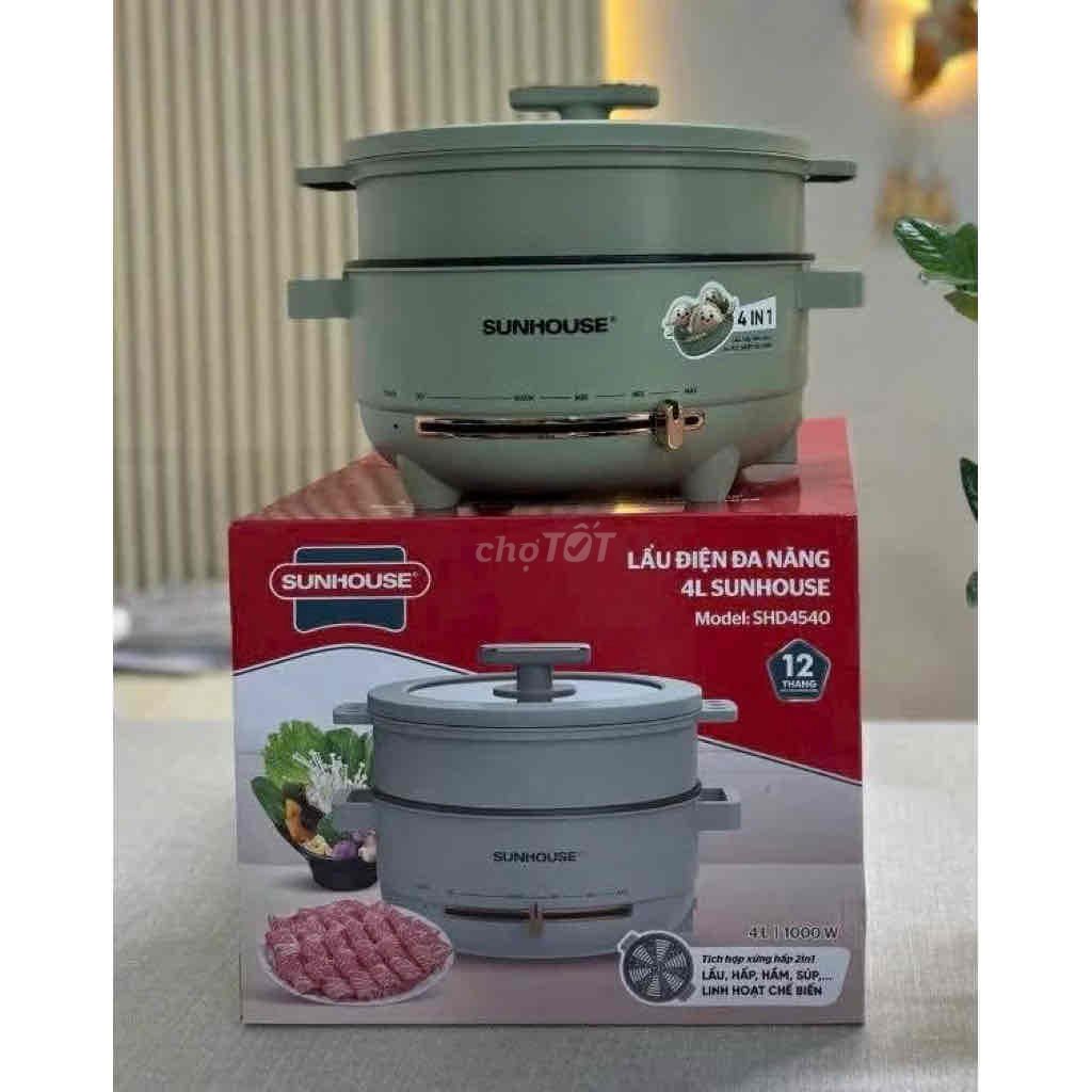 Lẩu điện đa năng SUNHOUSE SHD4540 4L Xanh lá. Mua bán Bếp, lò, đồ điện nhà bếp tại Quận Bình Thuỷ Cần Thơ được đăng bởi Hà Quang Thoại hình 1