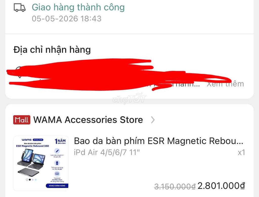 Bao da bàn phím ESR Magnetic Rebound 360. Mua bán Phụ kiện (Màn hình, Chuột...) tại Quận 4 Tp Hồ Chí Minh được đăng bởi Quỳnh Như  hình 1