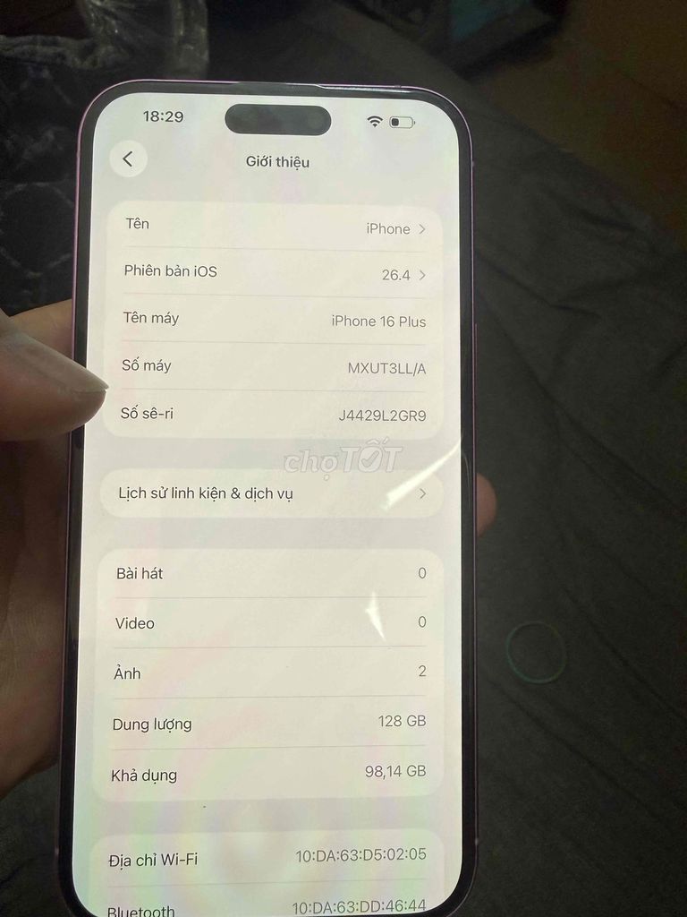 iPhone 16 Plus 128GB Quốc Tế Hồng. Mua bán Điện thoại tại Thành phố Qui Nhơn Bình Định được đăng bởi nguyễn nguyễn hình 1