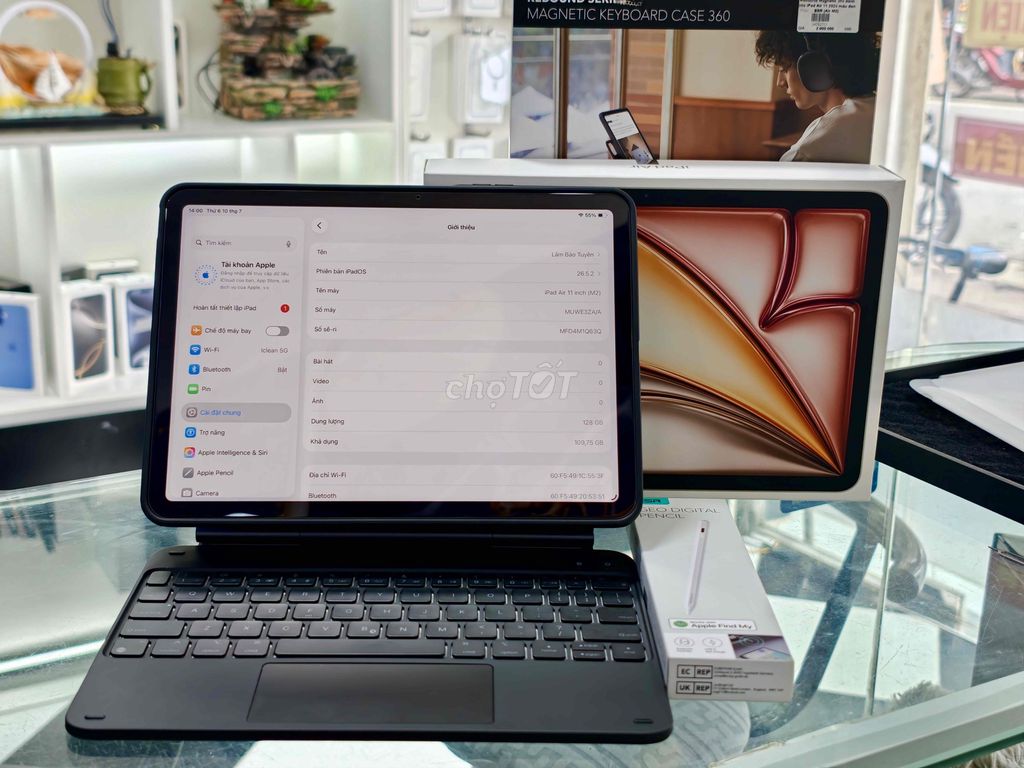 ipad Air6 M2 VN/A Fullbox Likenew + Phím+ Pen ESR. Mua bán Máy tính bảng tại Quận Đống Đa Hà Nội được đăng bởi Quý Hoàng hình 1