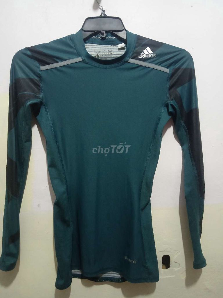 Áo thun thể thao Adidas dáng Body màu cổ vịt sizeS