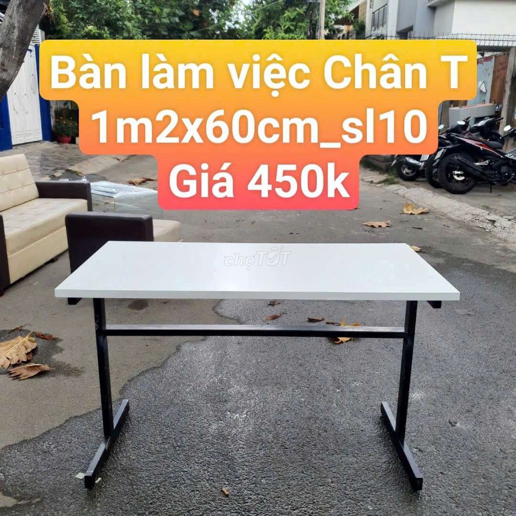 Bàn làm việc chân T 1m2 giá 450 cành tphcm