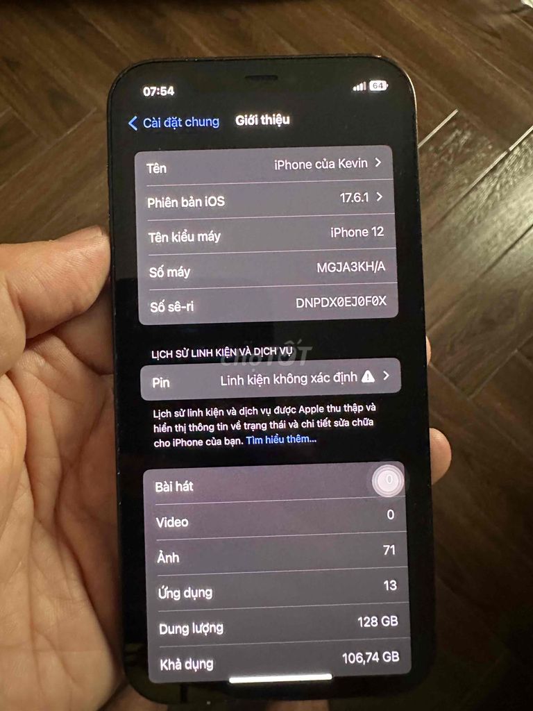 iPhone 12 128GB Đen Đã sử dụng. Mua bán Điện thoại tại Thành phố Việt Trì Phú Thọ được đăng bởi Nguyễn Ngọc Hưng hình 1
