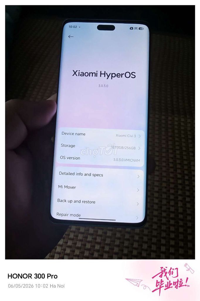 Xiaomi Civi 3 256GB Xanh. Mua bán Điện thoại tại Quận Hoàng Mai Hà Nội được đăng bởi Đinh Tuấn Khải hình 1