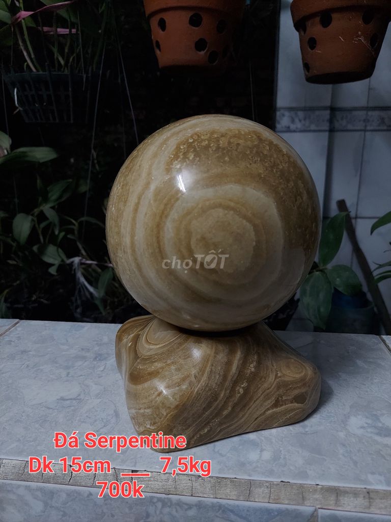 Bi Cầu Đá Serpentine nguyên khối tự nhiên. Mua bán Đồ sưu tầm, đồ cổ tại Huyện Vĩnh Cửu Đồng Nai được đăng bởi Mê Ngọc hình 1