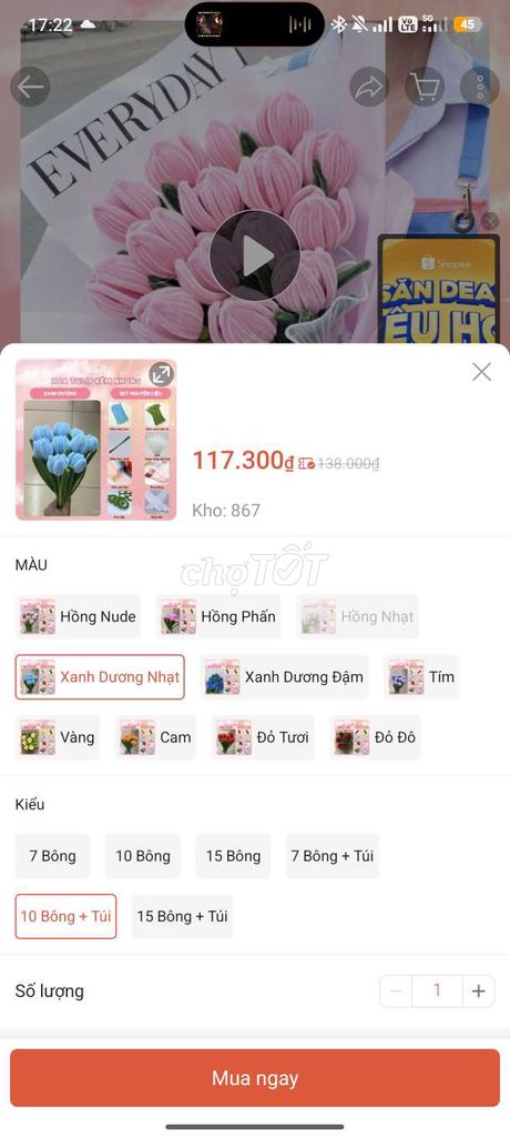 Set tự làm bó hoa tulip như hình. Mua bán Cây cảnh, đồ trang trí tại Thành phố Dĩ An Bình Dương được đăng bởi Lê Đức hình 1
