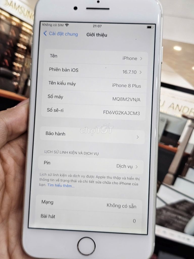 iphone 8 Plus 64Gb Trắng đẹp 99% VN-A,Zin,Pin 100%