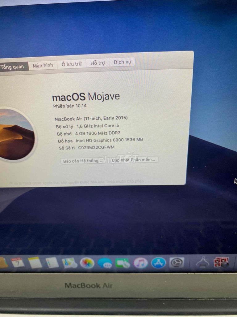 macbook air 2015 i5 ram 4 ssd 128 màn 11.6 inh. Mua bán Laptop tại Quận Hoàng Mai Hà Nội được đăng bởi Mac98 hình 4