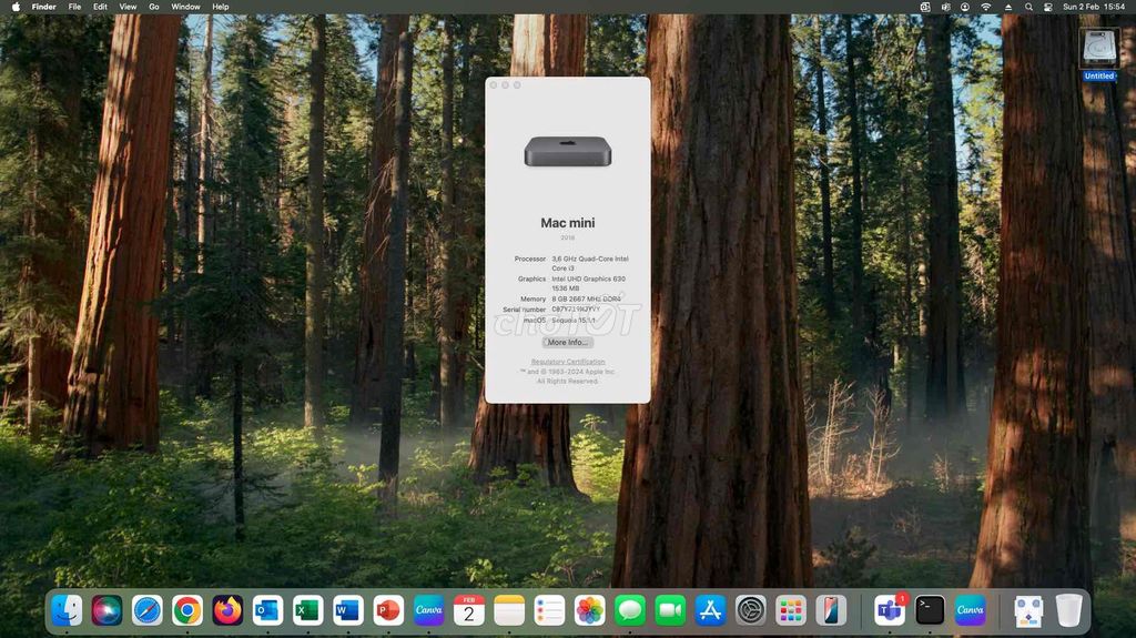 Mac mini 2018 i3 8gb/ 256gb