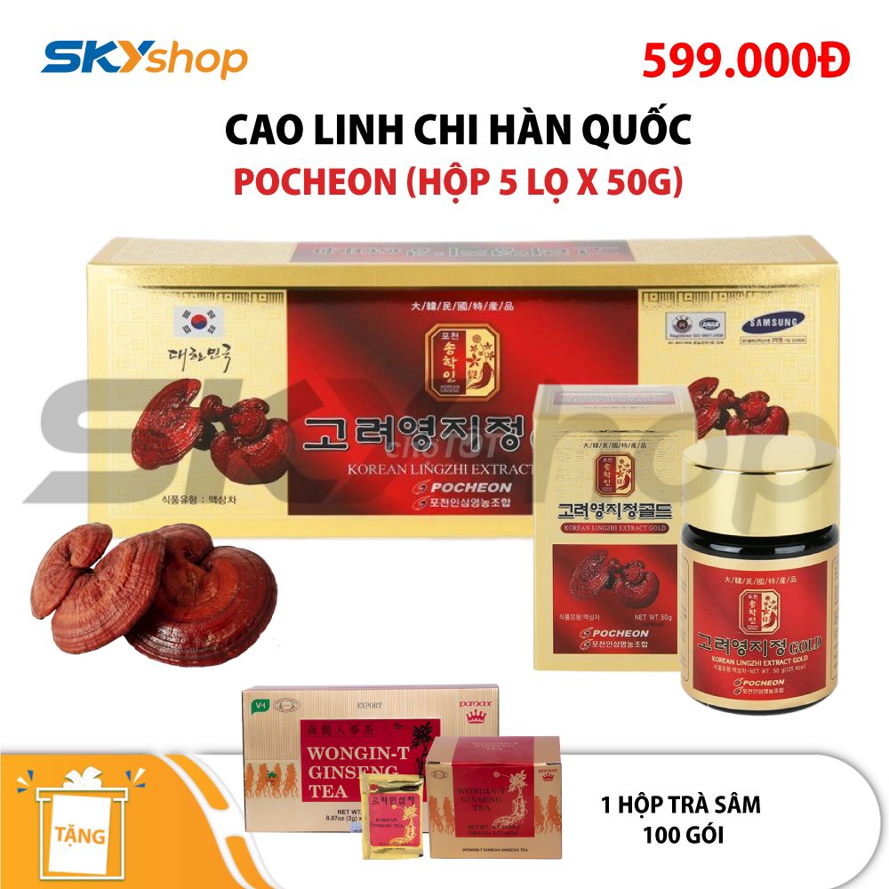 1 hộp cao linh chi Hàn Quốc Pocheon (hộp 5 lọx50g)