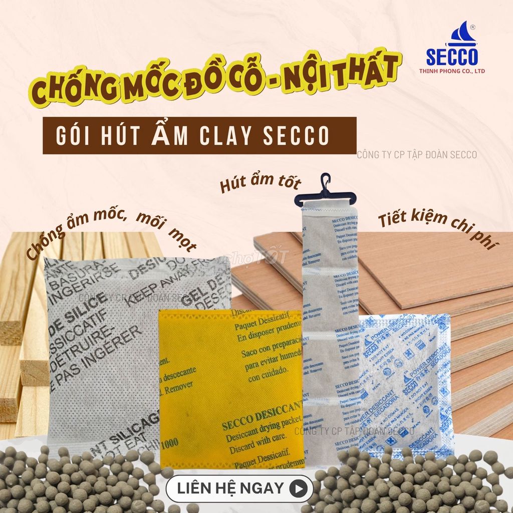 Gói hút ẩm clay SECCO 1kg. Mua bán Nội thất, đồ gia dụng khác tại Quận 12 Tp Hồ Chí Minh được đăng bởi Công Ty Hút Ẩm Thịnh Phong hình 1