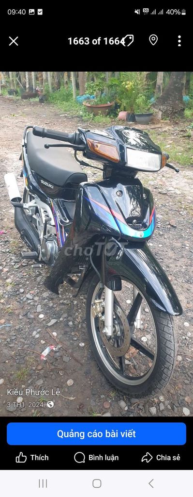 Suzuki Satria 2000 màu Đen. Mua bán Xe máy tại Thành phố Sa Đéc Đồng Tháp được đăng bởi Hoa Kiểng Ngọc Ngân HKD hình 1