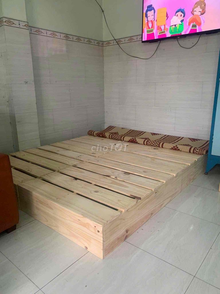 bộ giường palet gỗ thông mới đủ kích thước